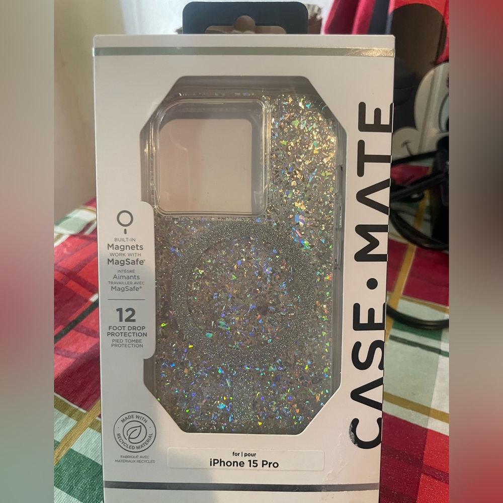 Case-Mate Holographic Silver Glitter Phone Case